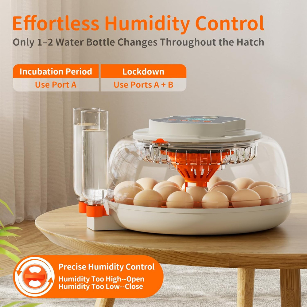 Egg Incubators for Hatching Eggs, Temperature and Humidity Control, Automatic Eg