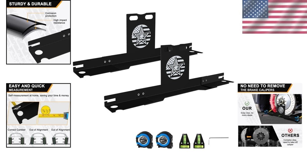 Compact Wheel Alignment Tool Kit with Measuring Plates for DIY Car Maintenance