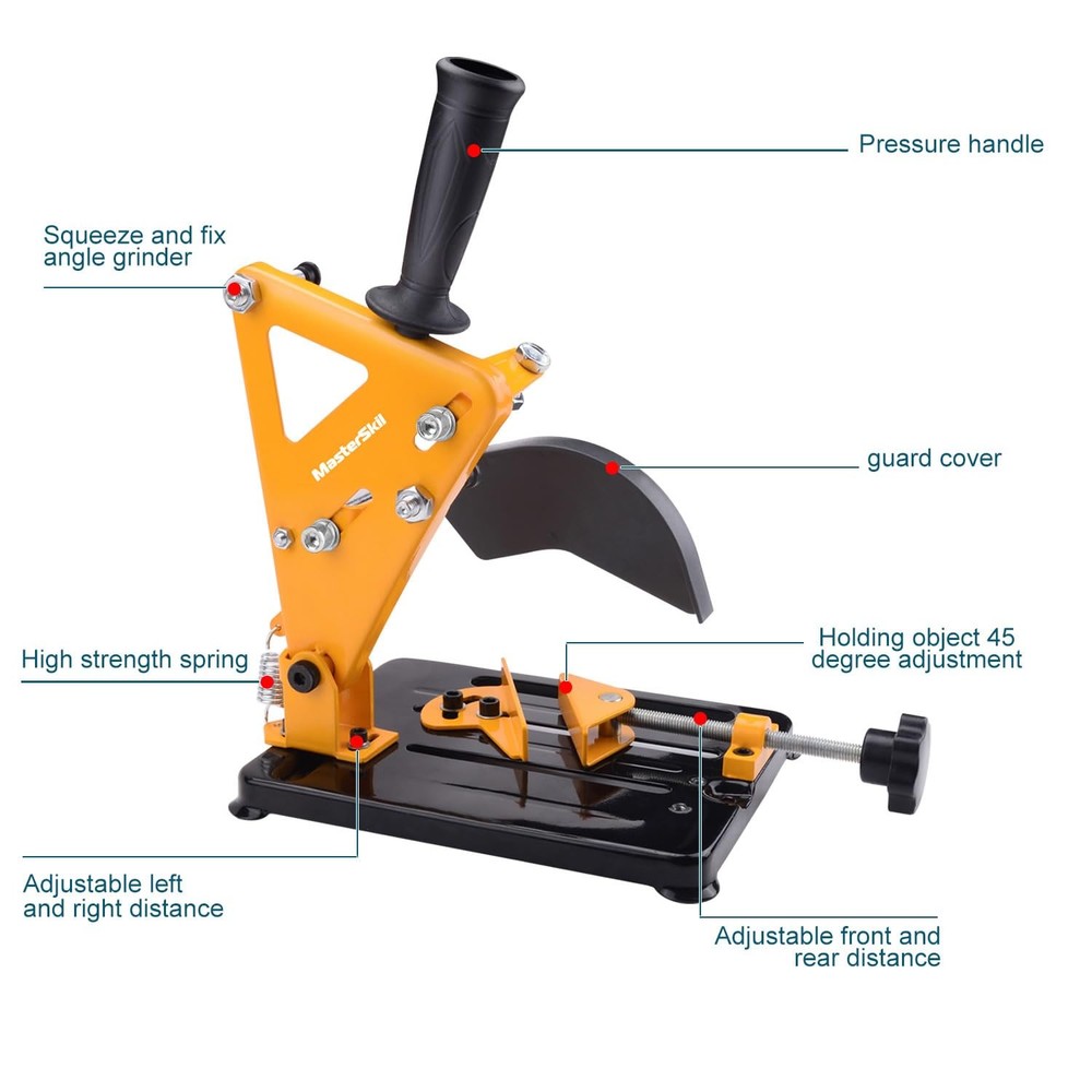 Adjustable Angle Grinder Stand with 45° Clamp & High-Strength Spring, Heavy-D...