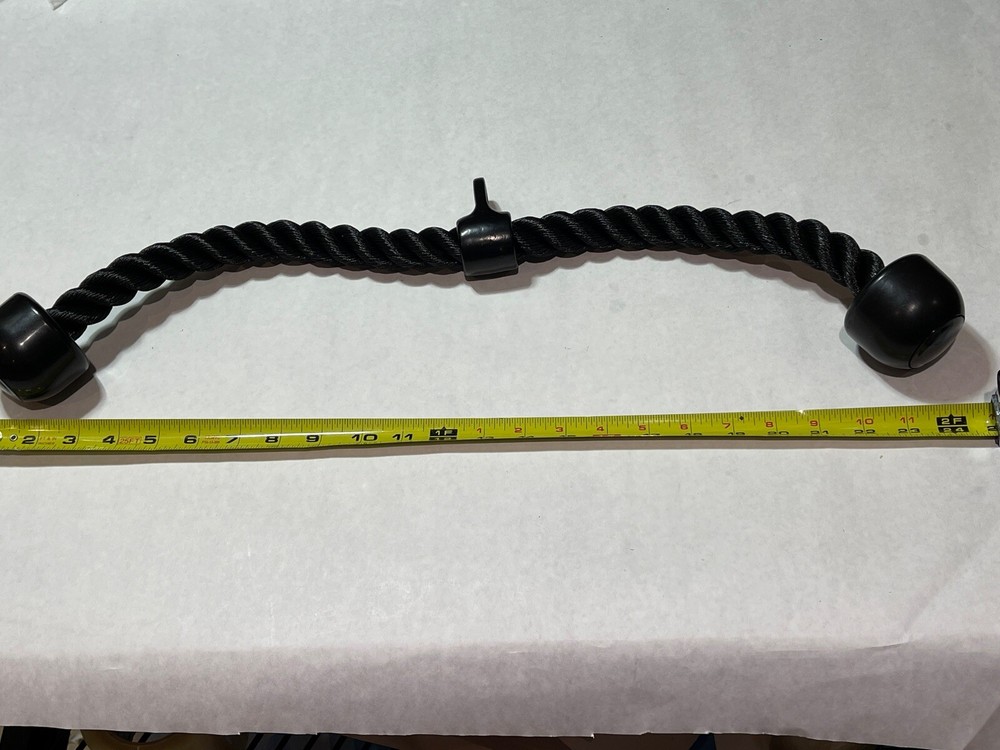 Tricep Rope Attachment Cable Machine Handle Fitness Pulldown Triceps Black