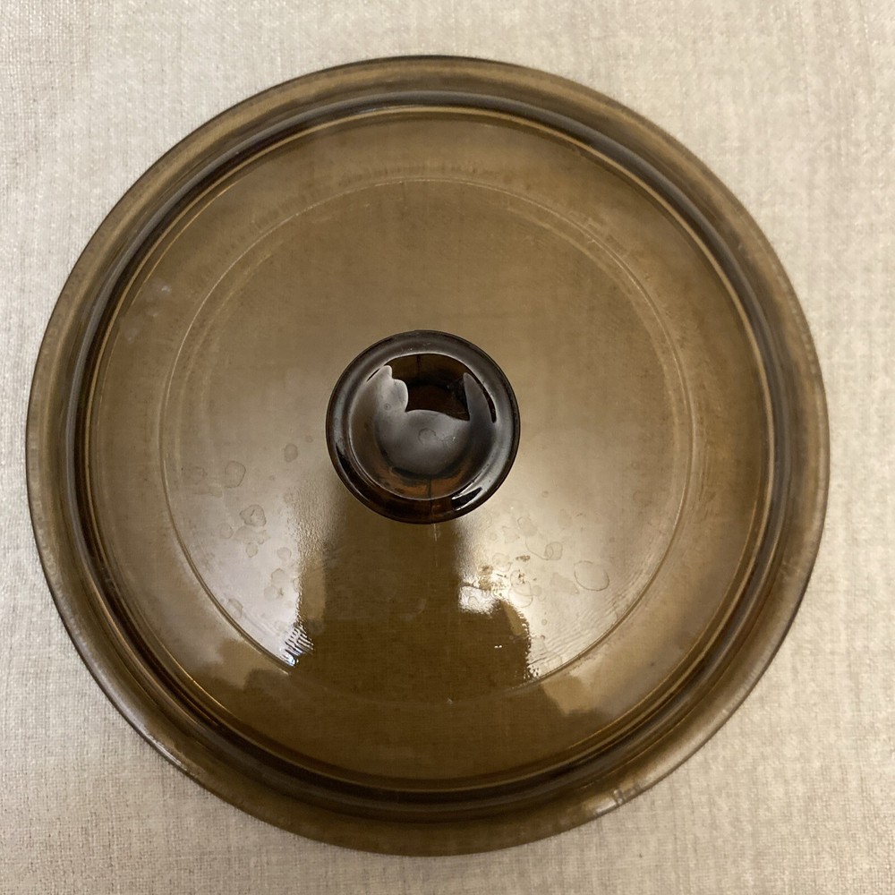 Vintage Corning Ware Vision Lid Replace Piece 5” Inner Diameter 6” Outer Amber