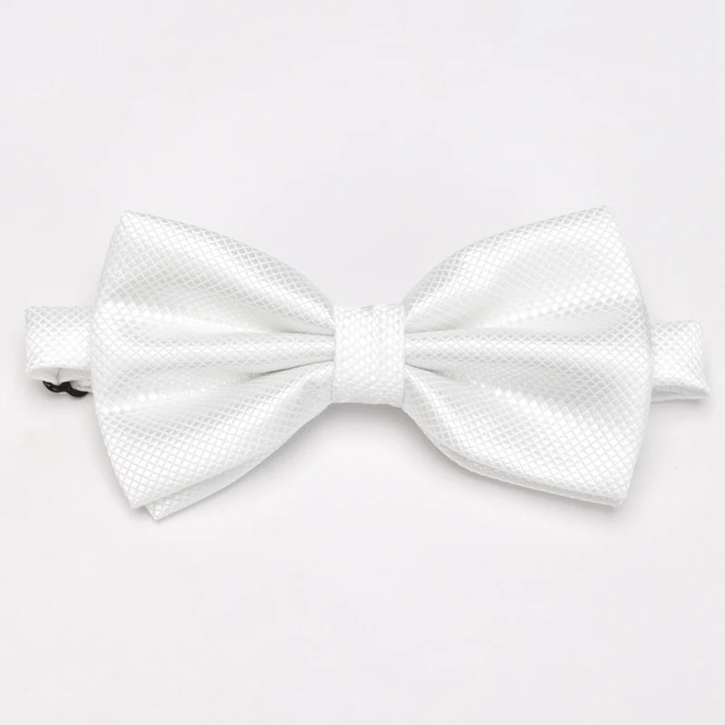 Polyester Solid Bow Tie Men Adjustable Plaid Bow Ties Wedding Party Formal