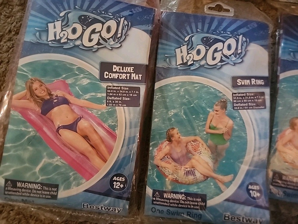 6 Pack Pool raft, Ball, abd Tube Set
