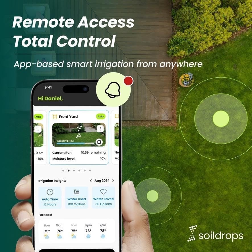 AI Smart Sprinkler Controller, 8-Zone WiFi Irrigation Controller for Indoor &...