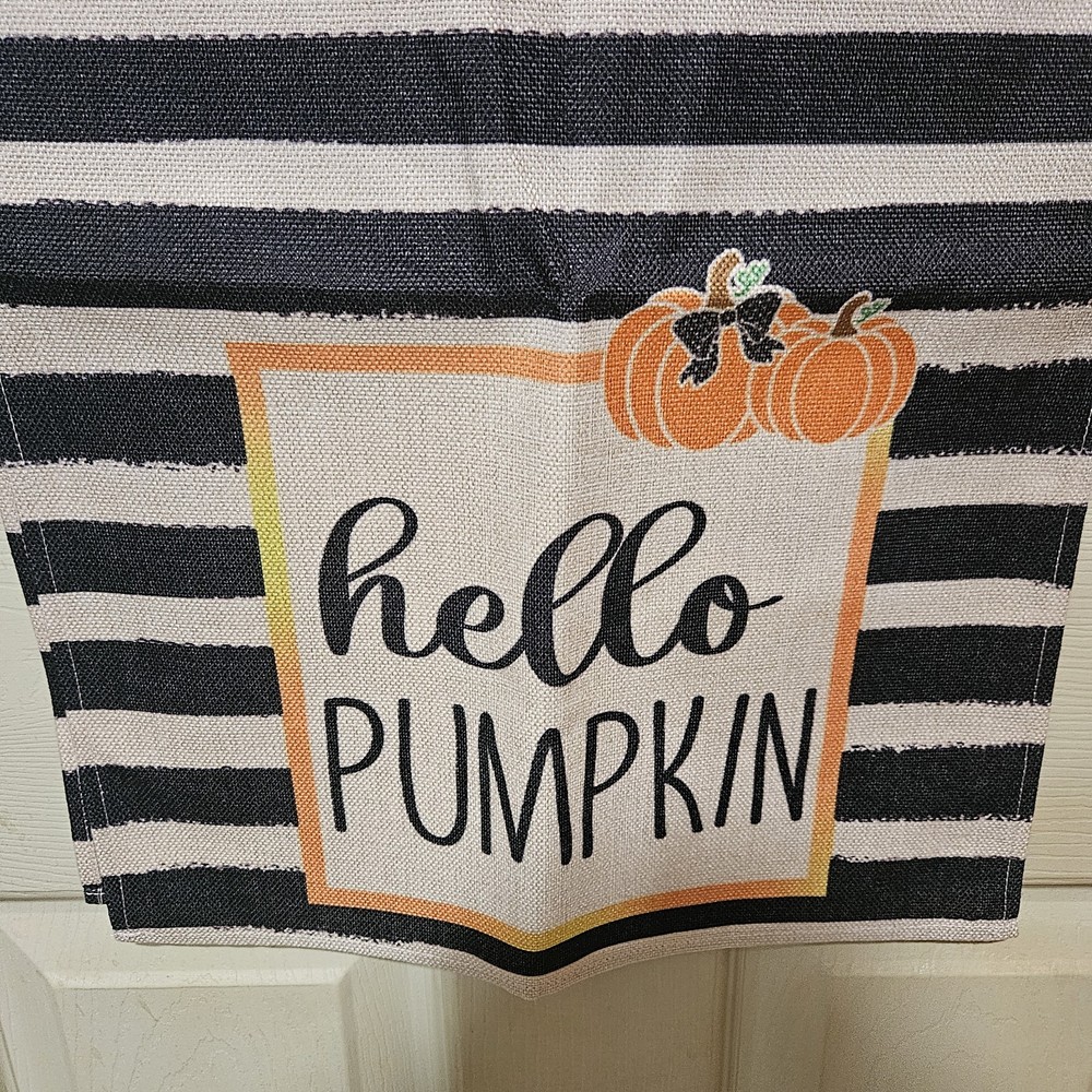 Hello Pumpkin Table Runner 13" X 72" Linen