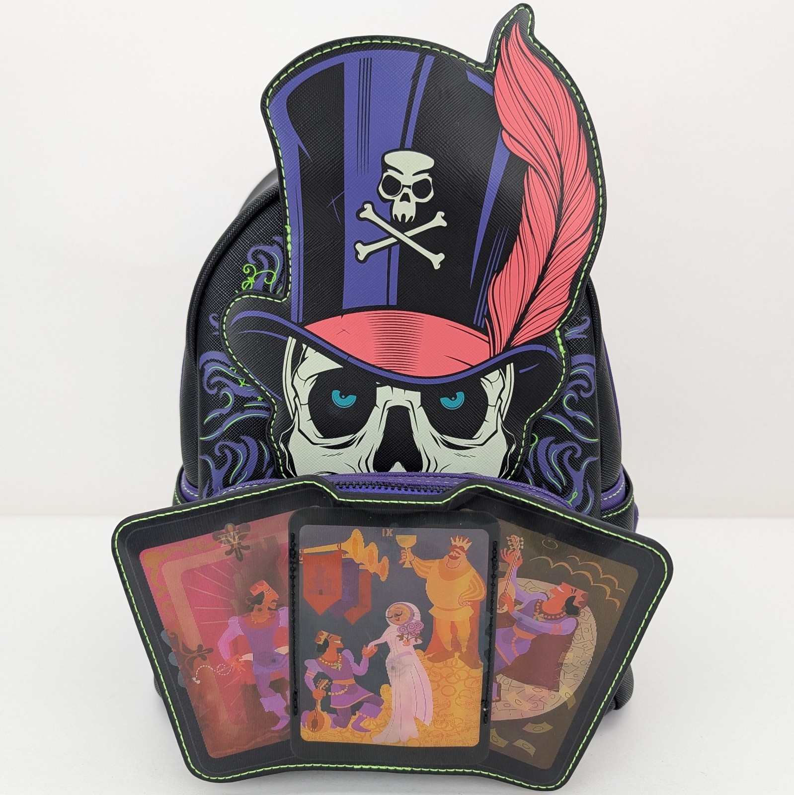 Loungefly Disney Dr Facilier Villains Mini Backpack Glow Lenticular Tarot NWT