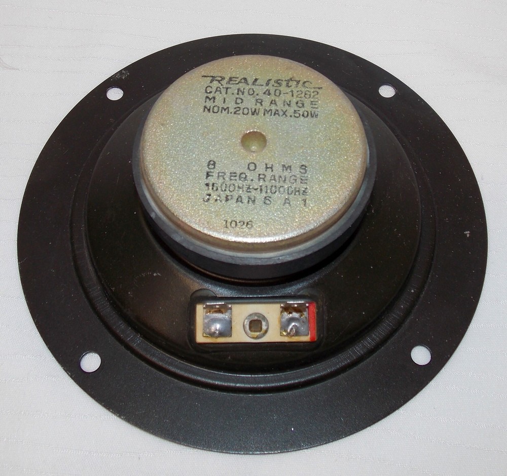 Realistic 4” Midrange Speaker #40-1282 ~ Sealed Back ~ 8 Ohm ~ WORKS!