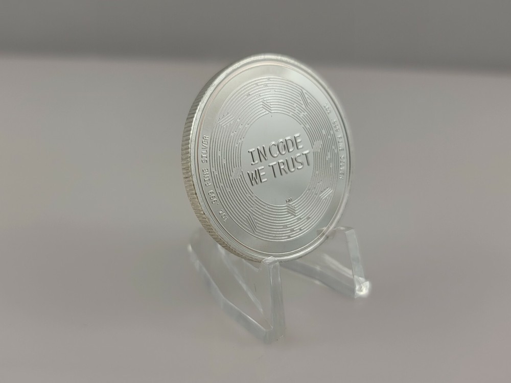 Crypto Cardano ADA In Code We Trust Silver Tone Coin Token