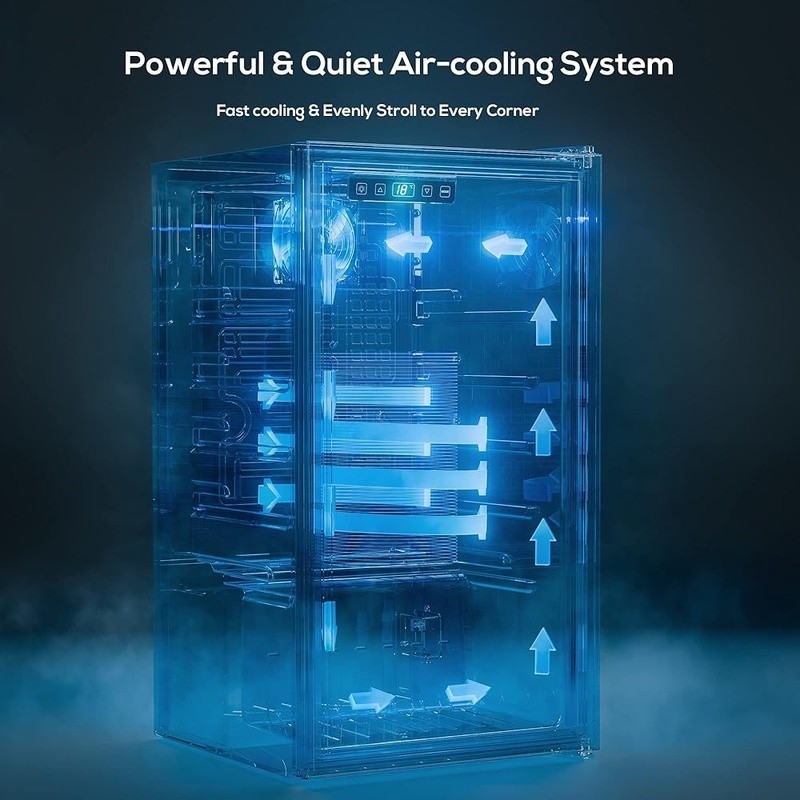 Beverage Refrigerator Cooler Adjustable Shelves Quiet Cooling System LED Display