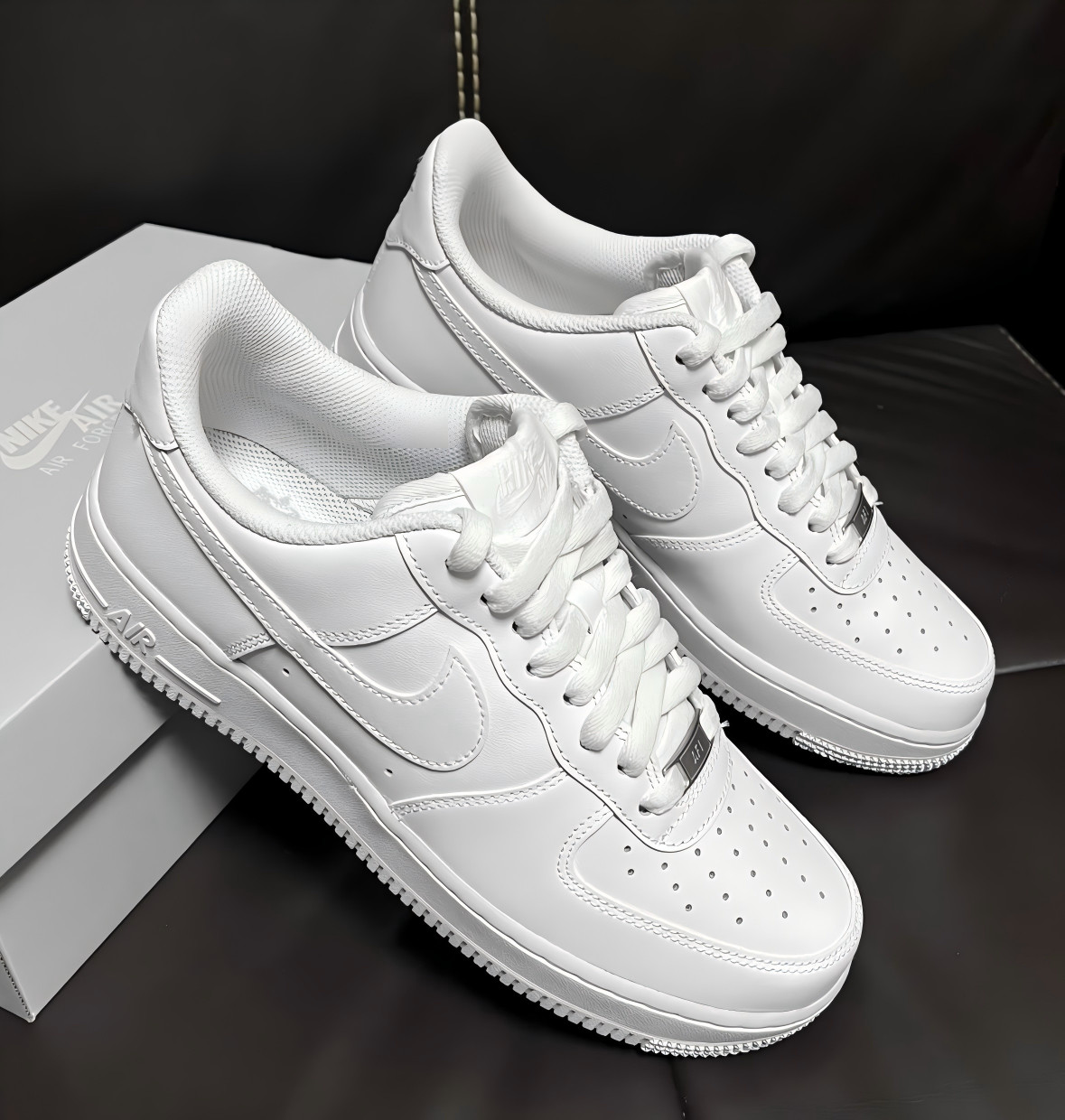 Nike Air Force 1 "Triple White" Low Top Classic Sneakers-White
