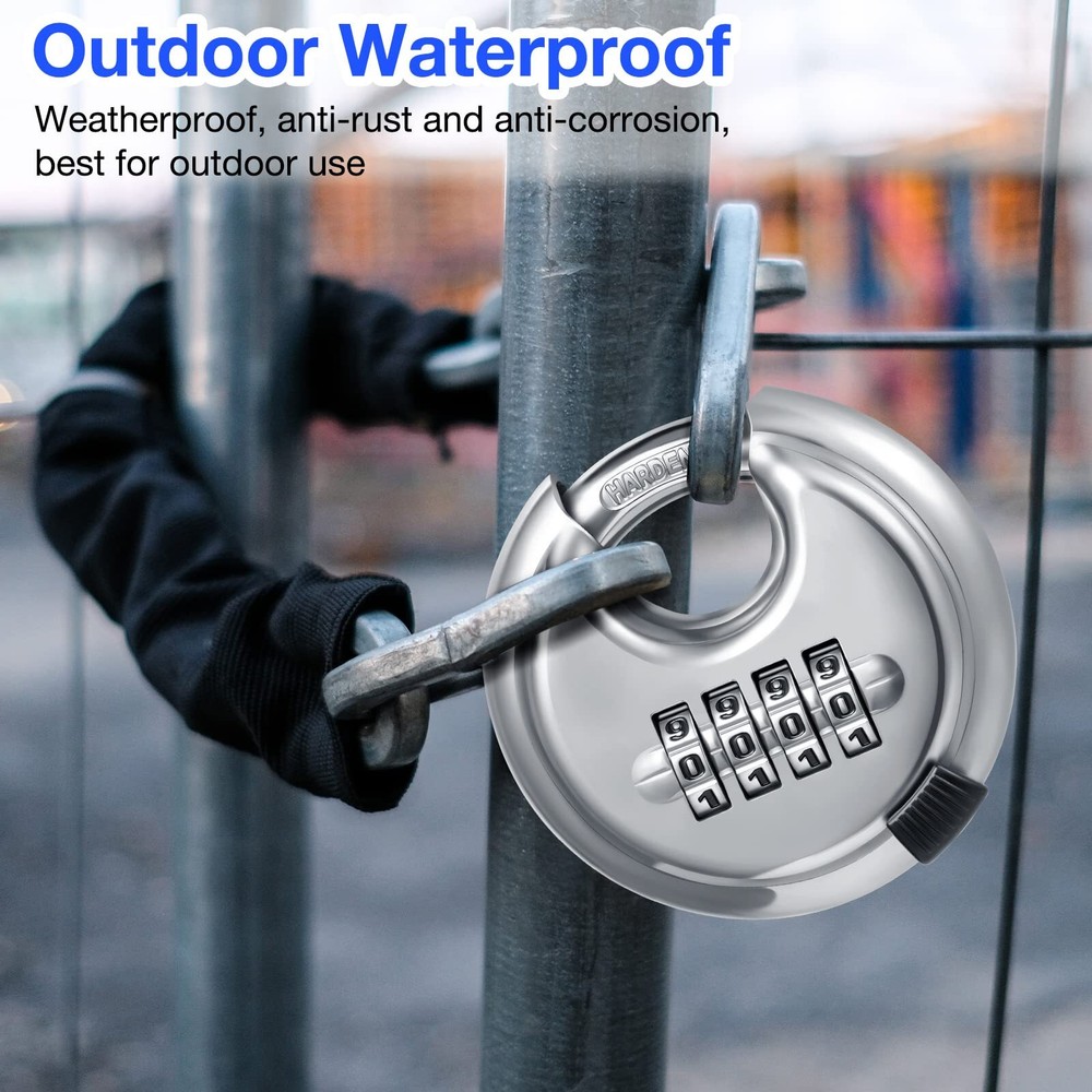 10 Pack 4 Digit Combination Locks Stainless Steel Code Disc Lock Combo