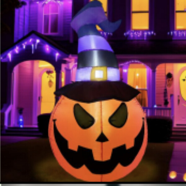 Drip Depot Inflatable Pumpkin with Hat