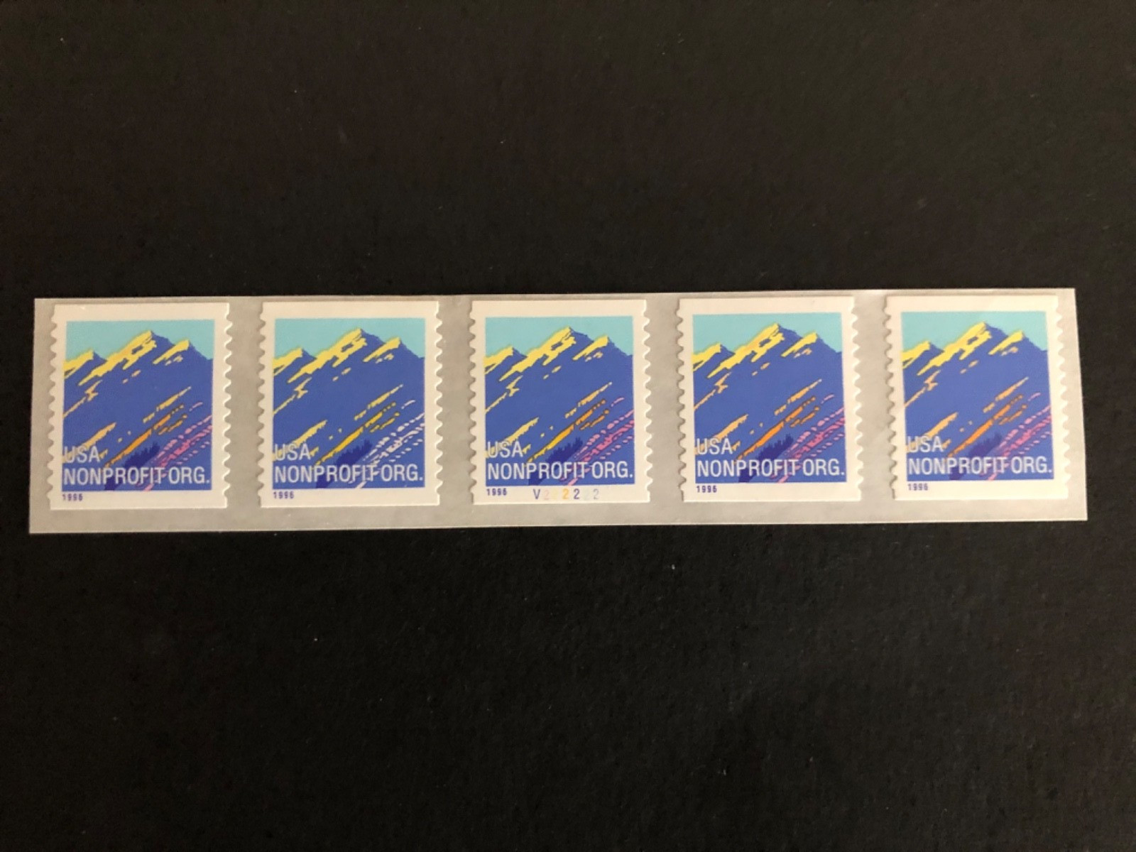 U.S. Stamps, Scott # 2904A, PNC5 # V222222, (5c) Mountains, Square Corners, MNH