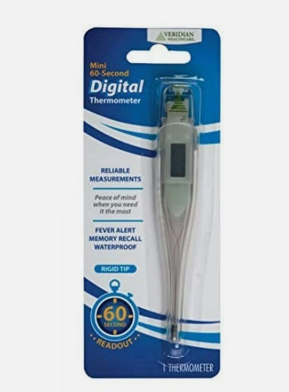 Digital Thermometer | 60-Second Readout | Fahrenheit and Celsius | Rigid Tip ...
