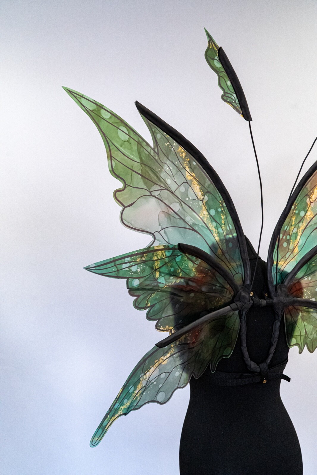 Green Fairy Wings Costume For Adult Butterfly Elf Cosplay Iridescent Halloween