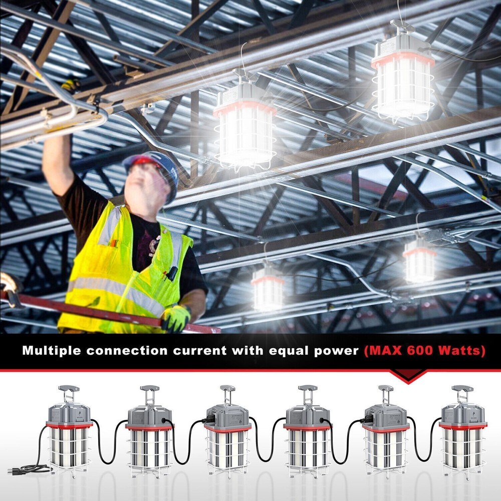 100W LED Temporary Work Light 14500Lm Construction Hanging Linkable Lighting ETL