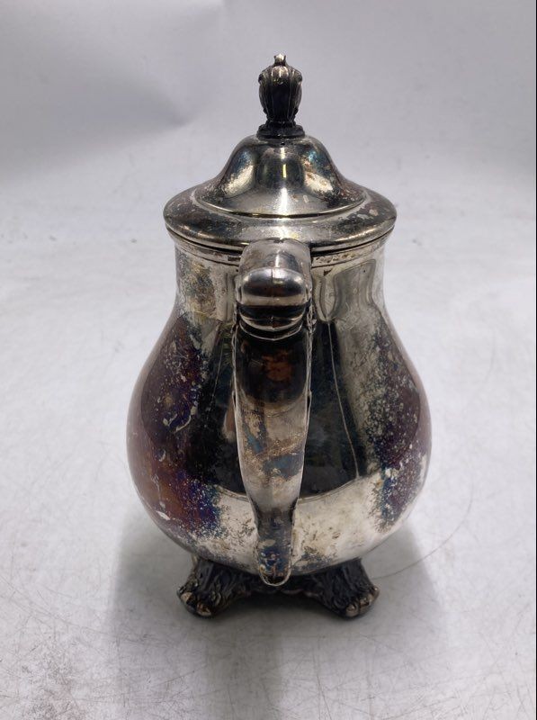 Vintage Silver Plated Collectible Small Teapot With Lid And Handle