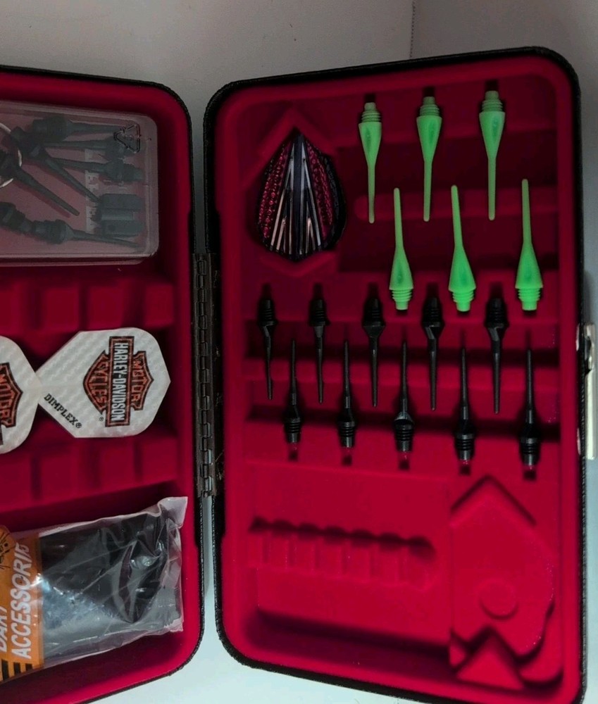 HARLEY DAVIDSON SOFT TIP SET w/ DART VAULT CASE & EXTRAS
