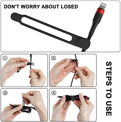 24Pcs Reusable Silicone Cable Straps 4 Colors