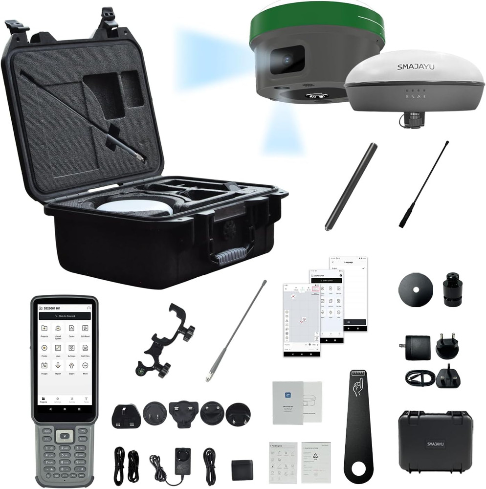 SMA60AR Rover+SMA20Pro Base VisualStakeout GNSSRTK Photogrammetry OLEDScreen18km