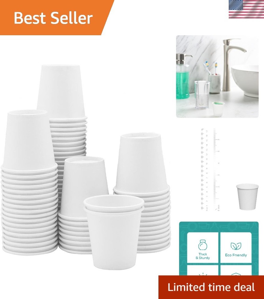 100 Count 3 oz Disposable Cups - Eco-Friendly Bathroom Mouthwash Solution