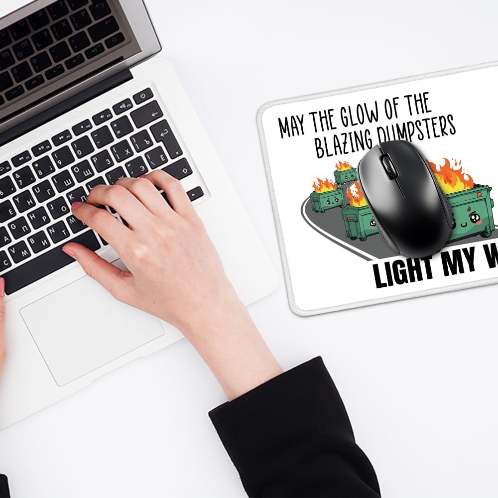 Funny Dumpster Fire Rectangular Mouse Pad, Funny Office Gift for Coworkers