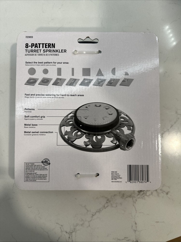 Ace 8 Pattern Turret Sprinkler - Medium Duty - Medium Coverage 35 sq.ft