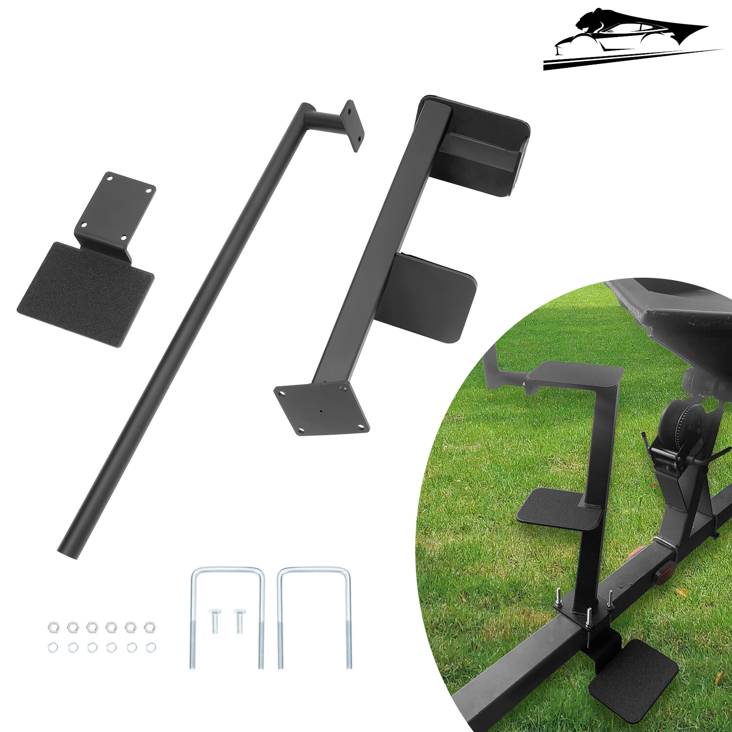 Steel Dual Step Boat 3 Step Boat Trailer Steps With Handle Universal