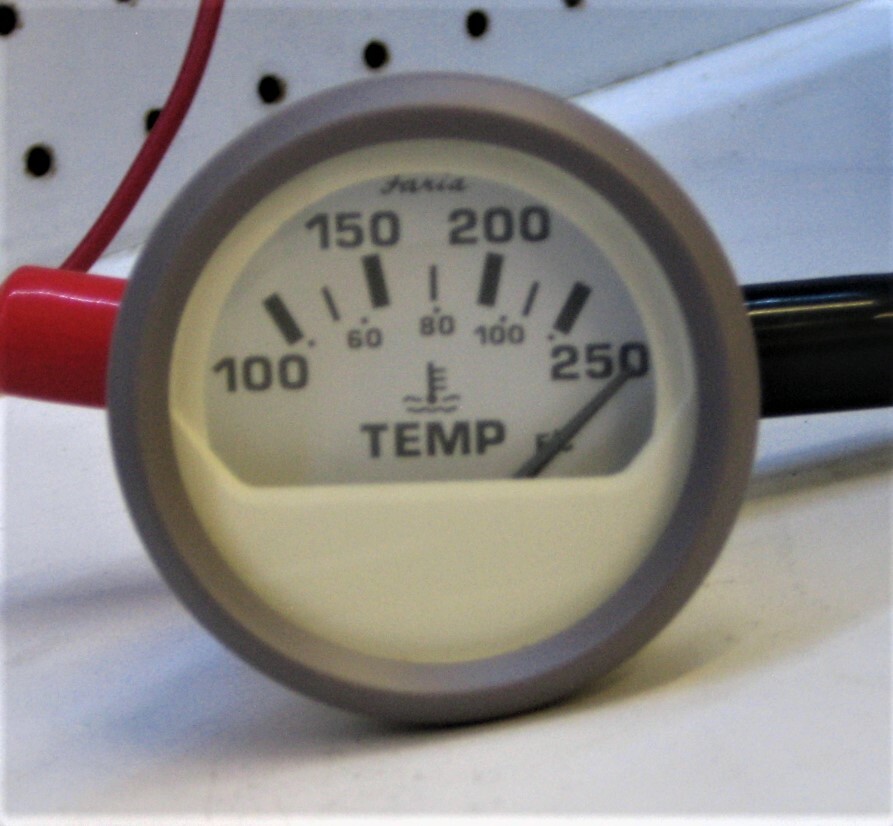 Faria GP9148A *QTY 2* NEW 2" White 100-250°F Temperature Gauge + Bracket & Bulb
