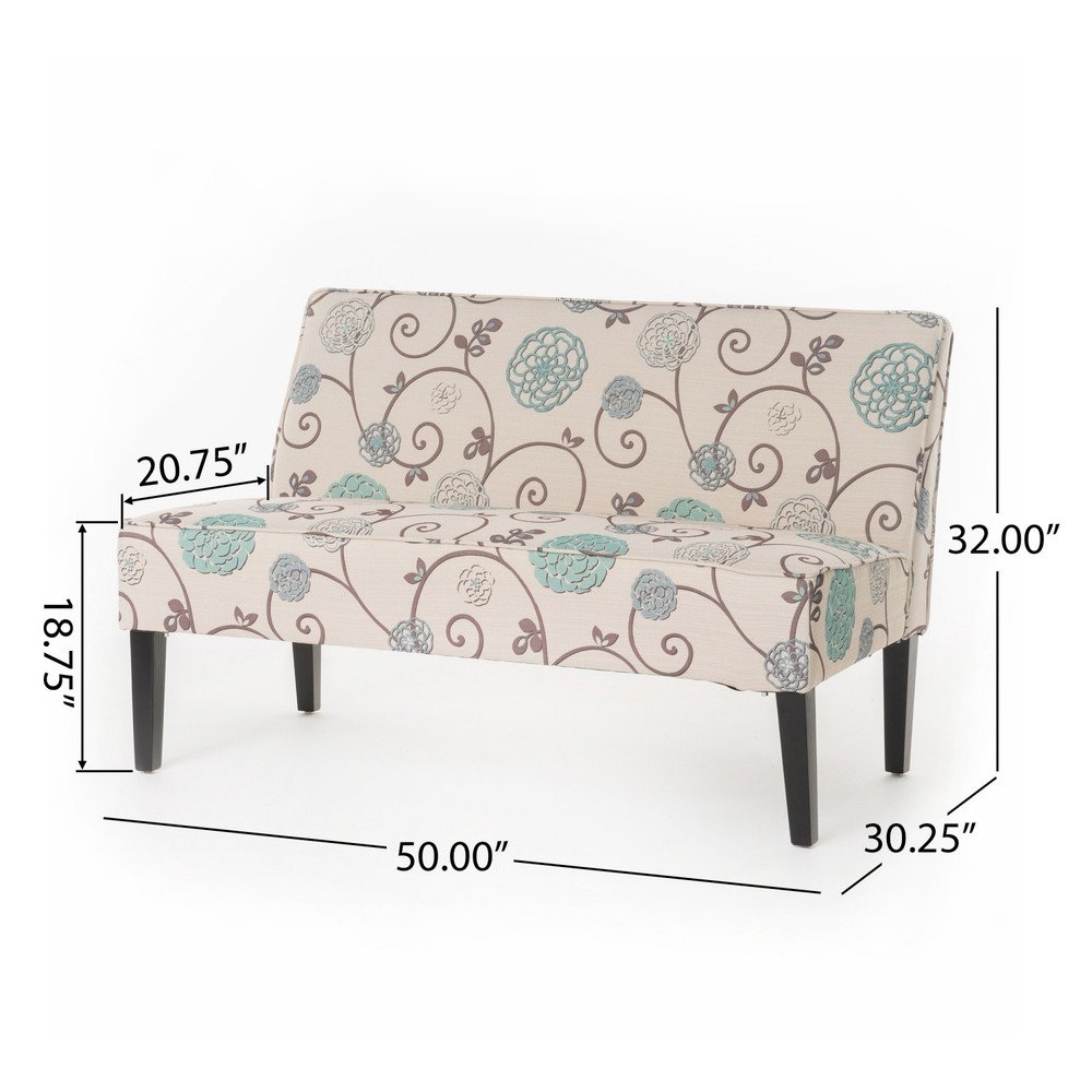 Modern Loveseat Sofa for Small Space Upholstered Couch with Solid Wood Legs