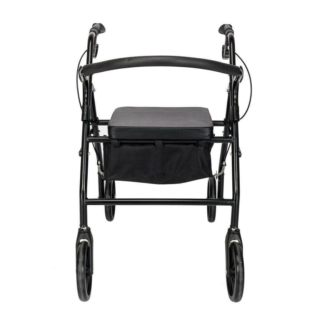 Heavy Duty Extra Wide Bariatric Rollator Rolling Walker with Padded Seat