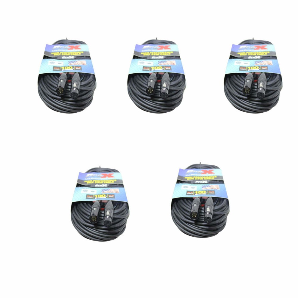 5 ProX 5 Pin High Performance Data Lighting DMX Cable 100 FT