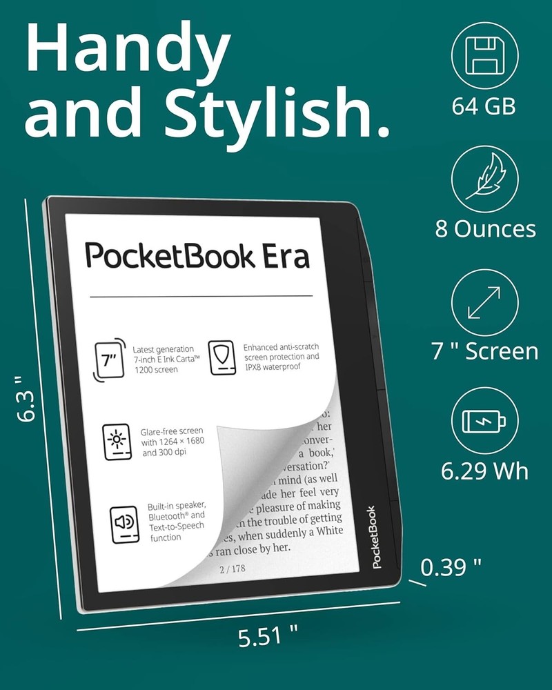 PocketBook 700 Era Silver e-book reader 7" Touchscreen 16 GB