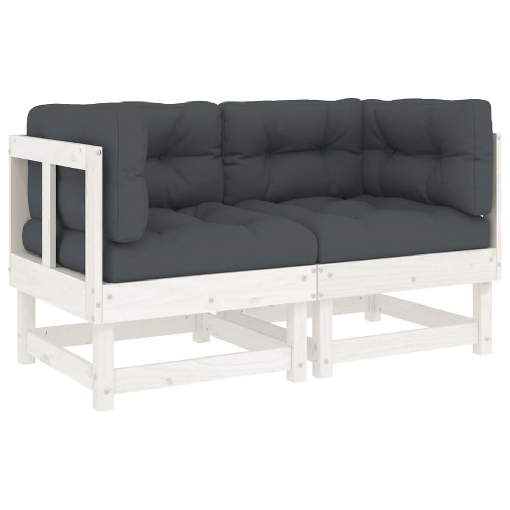 Corner Sofa White and Anthracite