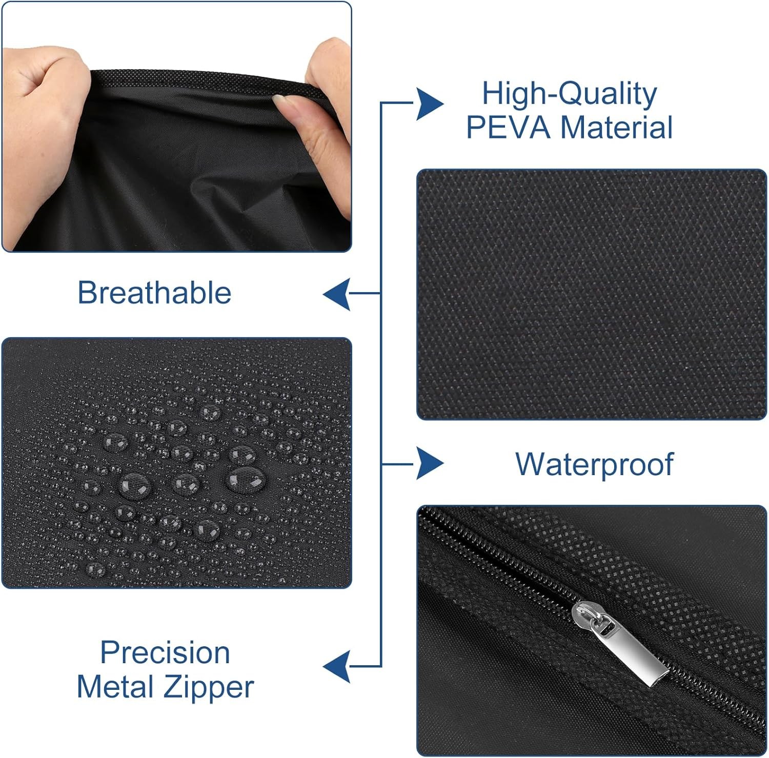 Dress Bags for Gowns,60" Long Dress Garment Bag, Garment Bags for Hanging Clothe