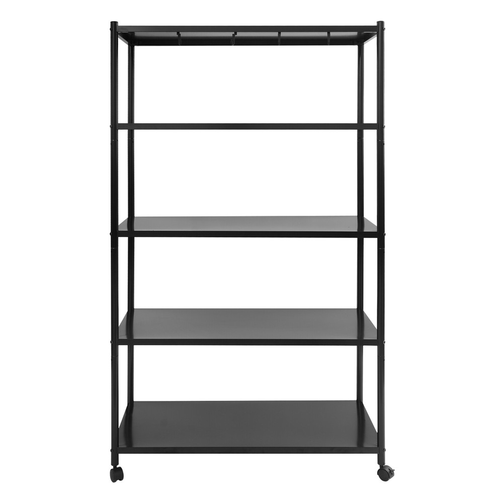 Adjustable Kitchen Storage Rack with Wheels, Storage Rack, 5 Tier Storage Rack