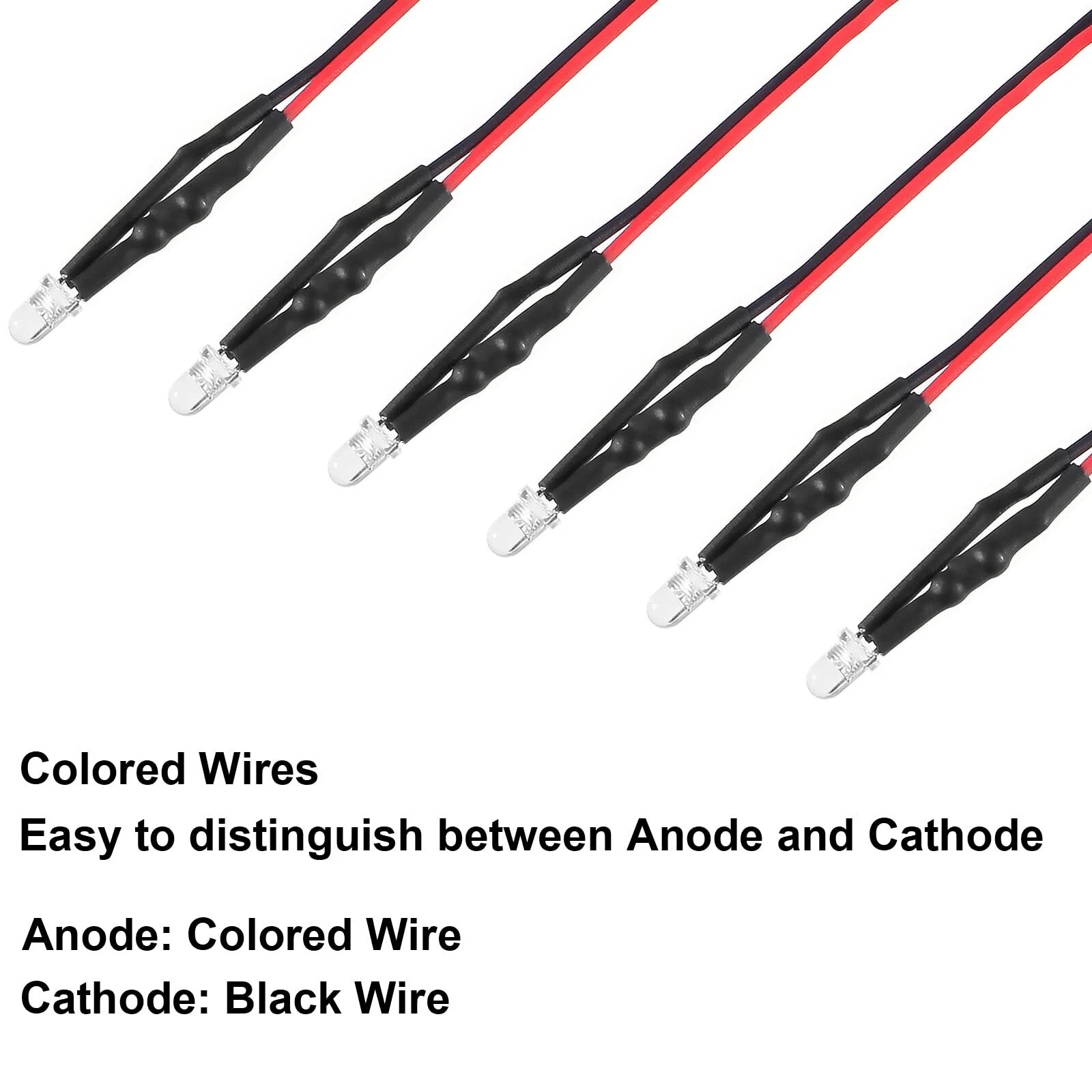 100X 3mm Pre Wired DC5V-12V Micro LED Lights Emitting Diodes Mini Bulbs Lamp NEW