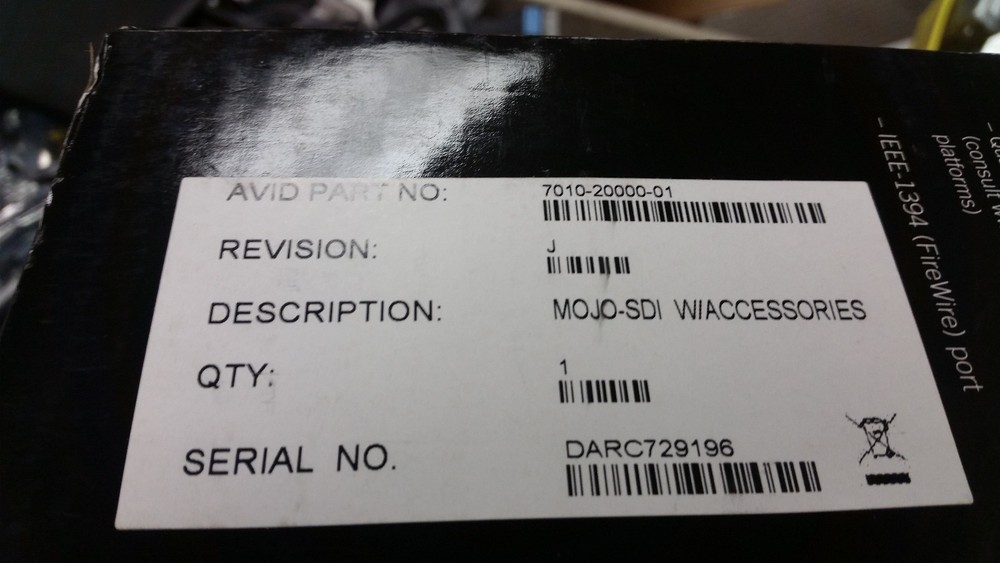 Avid Technologies Mojo SDI Portable Digital Nonlinear Accelerator 7010-20000-01