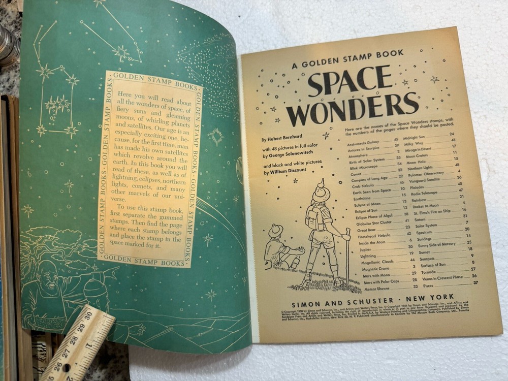 Vintage 1958 Space Wonders Sticker Book