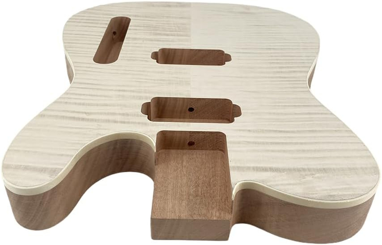 HH Mahogany Wood Guitar Body with Tiger Maple Top Fit Telecaster Tele