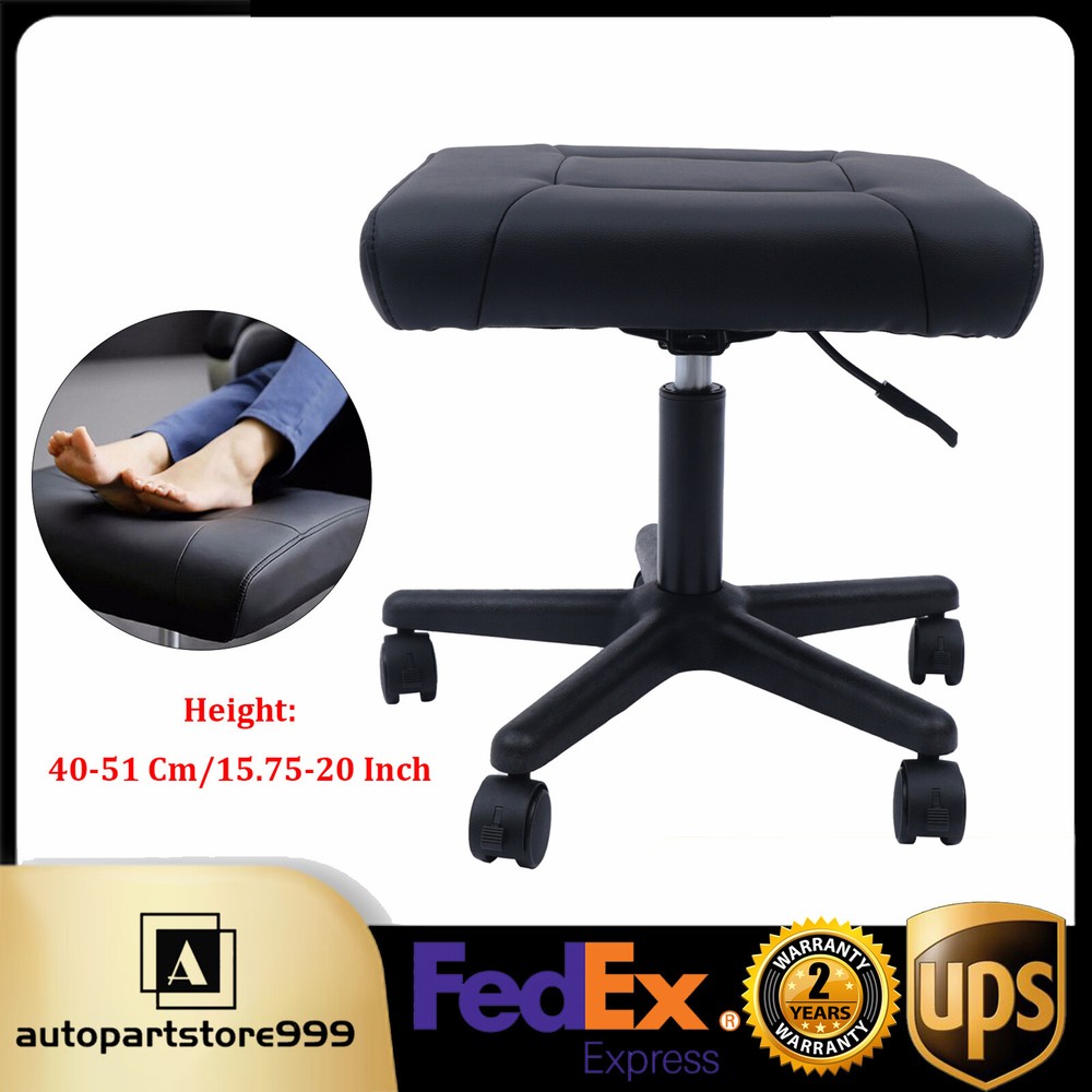 Office Foot Stool with Wheels, Height Adjustable Rolling Leg Rest Adjustable
