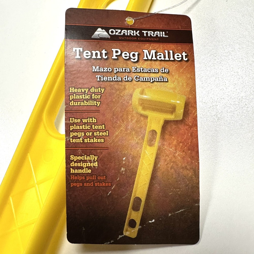 Ozark Trail Tent Peg Mallet Double-Headed With Peg Pull Notches *NWT*