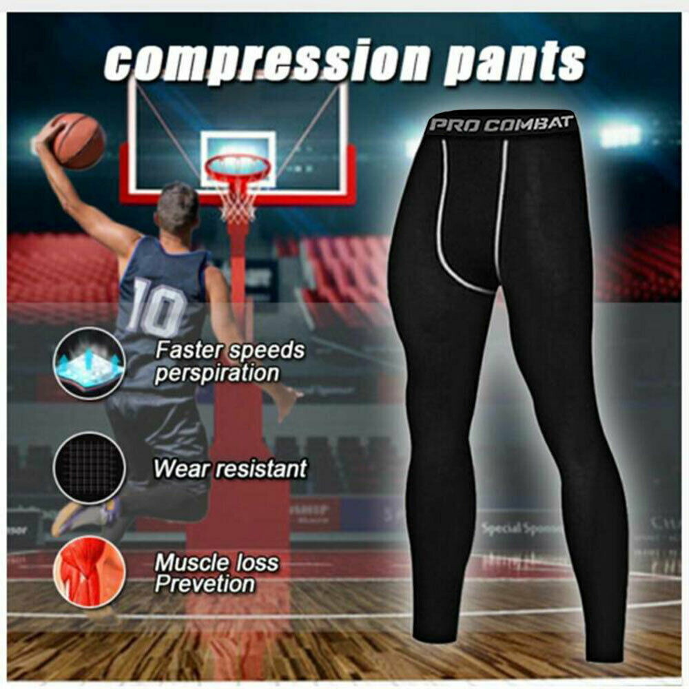 Mens Compression Base Layer Under Full Suit Shirt Tights Pant Set Winter Thermal