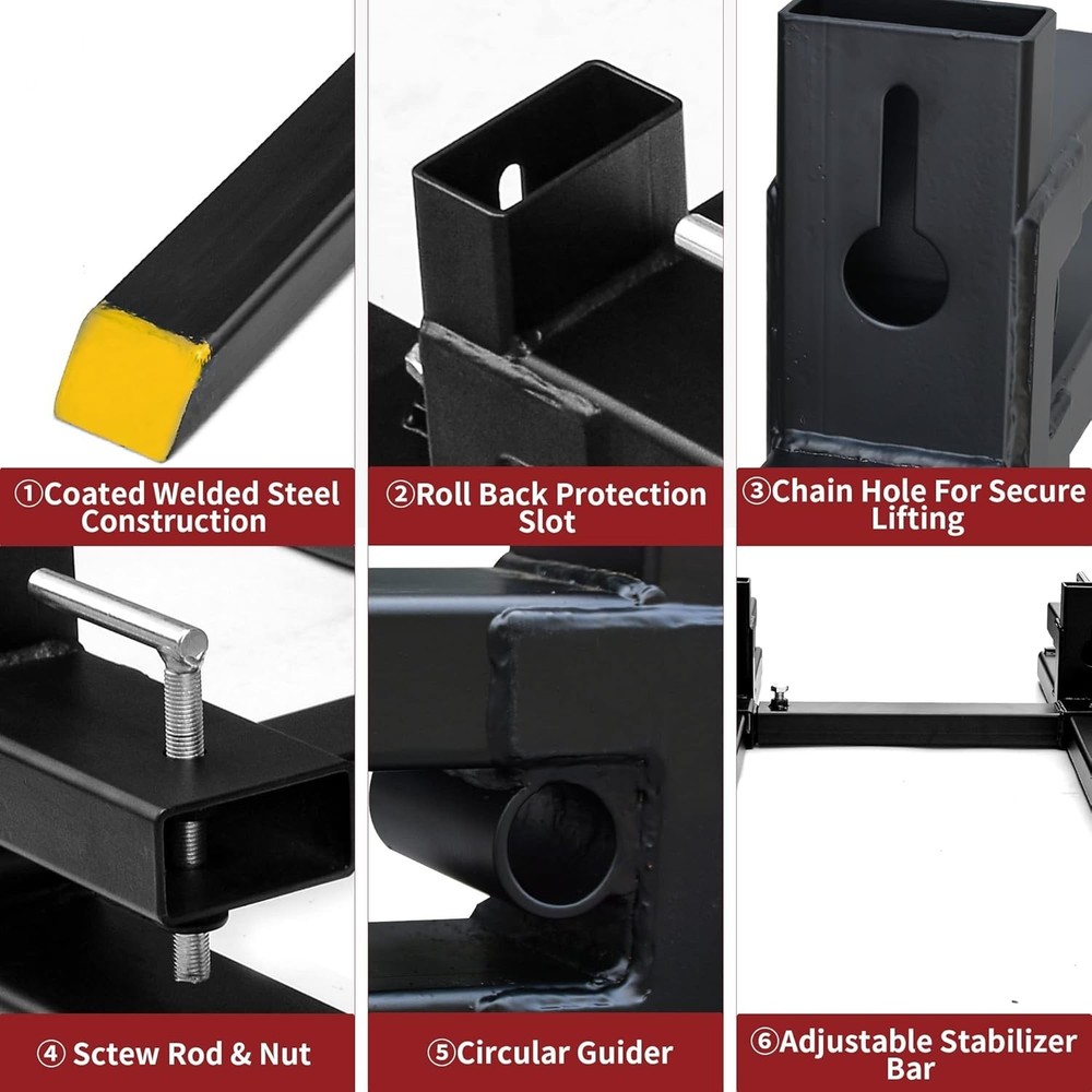 Adjustable Stabilizer Bar Pallet Forks-