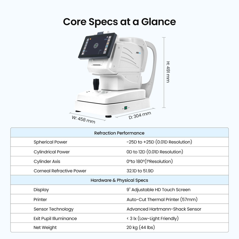 Auto Kerato-Refractometer: One Touch for Refraction & Corneal Curvature