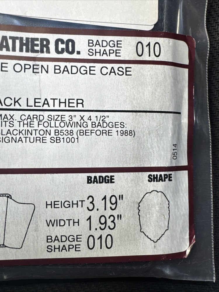 Strong Leather Co. Side Open Badge Case Shape # 010