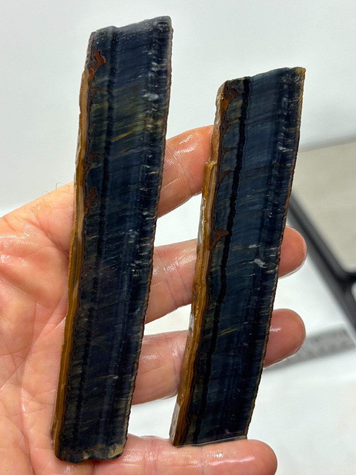 Blue Tiger Eye Agate Rough Slabs Cabbing Lapidary Carving Combo Ship Avail