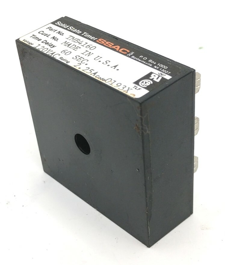SSAC TMB4160 Solid State Timer, Voltage: 120VAC, Rating 2.25A, Time Delay: 60sec