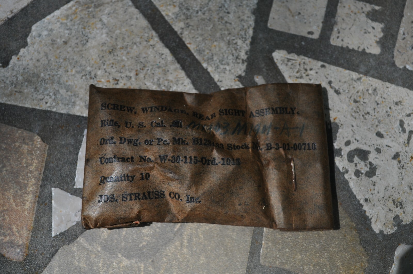 Springfield 1903 rear sight windage knob, NOS.  One knob only.