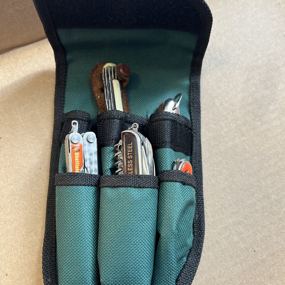 Sheffield Multi Tool pocket knife Flash Light Carrying Pouch Belt Loop